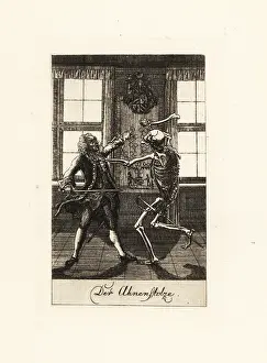 Thigh Bone: The skeleton of Death in a duel with a noble gentleman