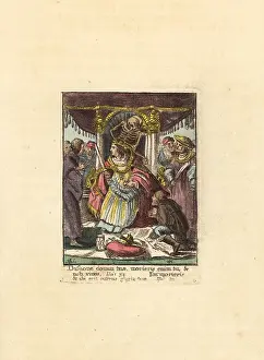 Hollar: Skeleton of Death with an Emperor on his throne