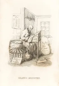 J. Andrews: The skeleton of Death and his ledger