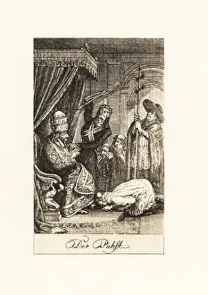 Sashes: The skeleton of Death stabs the Pope on his throne