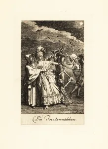 Eigenbrodler Verlag: The skeleton of Death whips a prostitute with