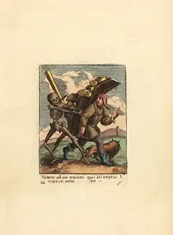 Hollar: Two skeletons of Death interrupt an itinerant Hawker