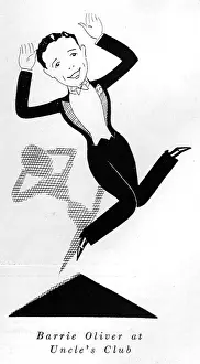 Uncles: Sketch of the actor Barrie Oliver perfoming in cabaret at Un