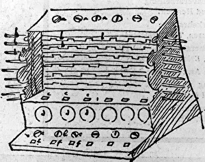 Baden Wuerttemberg: Sketch of a calculating machine, 1632