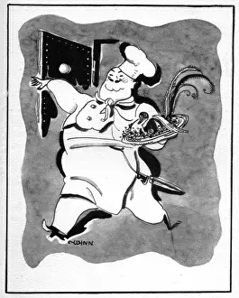 Ilustration: Sketch of the Chef at Guillaume-le-Conquerant restaurant, ne