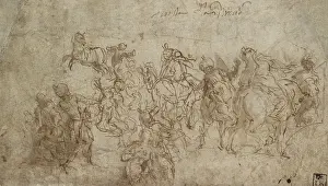 Caliari: Sketch for Composition of Turkish Horsemen and other Figures