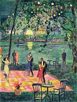 Night Club: Sketch of the dancing area and garden of Murray's River Club