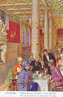 Danieli: Sketch of the interior of the Hotel Royal Danieli, Venice