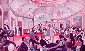 Capitole: A sketch of the interior of Le Capitole night-spot in Paris