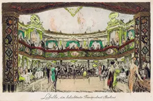 Palast: A sketch of the interior of the Libelle Dance Palast, Berlin