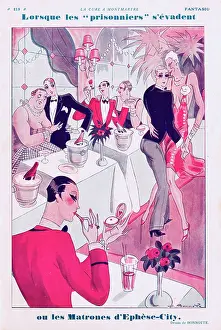 Lesbian: A sketch of a rather jolly scene from a lesbian bar or dan
