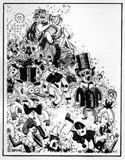 Mardi: Sketch of the Mardi Gras in Nice, 1920s