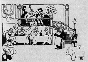Maxims: Sketch of Maxim's restaurant in Paris, 1914