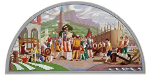 Bodycolour: Sketch for Mural in Belfast City Hall