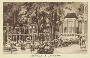 Longchamp: A sketch of the outside space of L'Ermitage de Longchamp