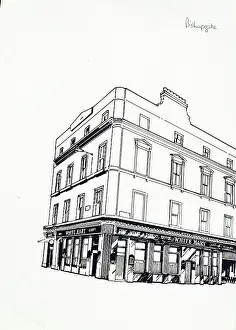 Bishopsgate: Sketch of White Hart PH, Bishopsgate, London