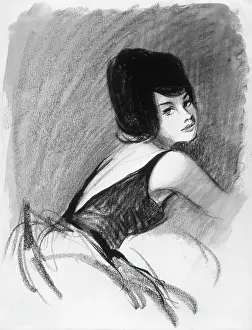 Womanly: Sketch of a woman by David Wright, late 1950s