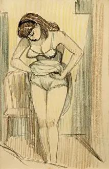 John Noott Galleries: Sketch of a woman dressing