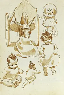 Nosebag: Sketches of children and donkey