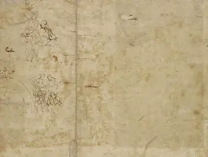 Bodycolour: Sketches of Figures, compositional sketch for Chigi Chapel