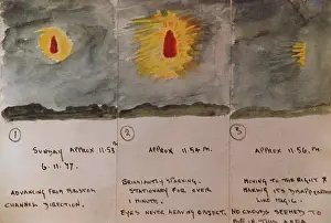 Sighted: Three sketches of a UFO