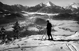 Skiers: Skier over Berchtesgaden, 1930s