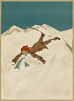 Joyce Dennys: Skier falls in the Alps, WW1