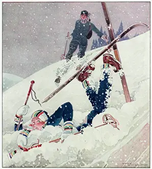 Tumbles: Skier tumbles 1931