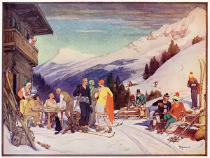 Iln - Consolidated Archive Holdings Ltd: Skiiers at Gilbach, near Adelboden