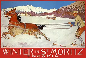 Christoffel: Skiing with Horse, Switzerland