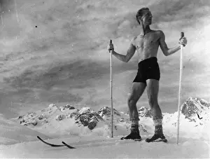 Skiing and sun bathing