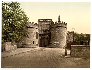 Skipton: Skipton Castle, gateway, Yorkshire, England