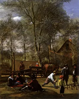 Steen: Skittle Players, by Jan Steen