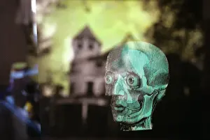 Nightmares: Skull-Like Head in Window with Reflection of Haunted