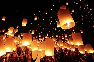 Peng: Sky Lanterns at Yi Peng, Loy Krathong Ceremony, Chiang Mai