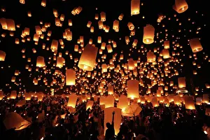 Peng: Sky Lanterns at Yi Peng, Loy Krathong Ceremony, Chiang Mai