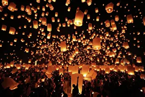Peng: Sky Lanterns at Yi Peng, Loy Krathong Ceremony, Chiang Mai