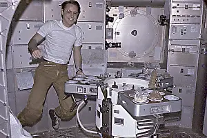 Prolonged: Skylab 4 Astronaut Ed Gibson preparing his ?