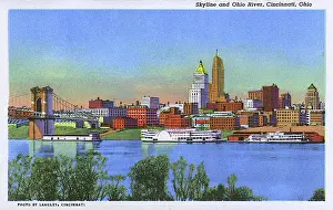 Cincinnati: Skyline and Ohio River, Cincinnati, Ohio, USA