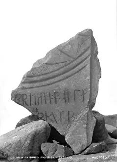 Excavated: Slab With Runes and Irish, Mahee Island