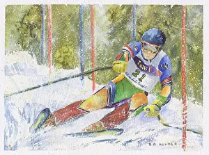 Slalom: Slalom Skier number 21