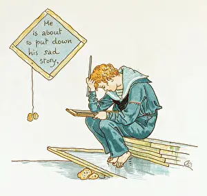 Vania: Slate and Pencil = Vania - About to write his tale