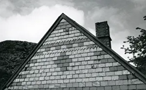 Caernarvonshire: Slate tiling, Blaenau Ffestiniog Slate Quarry, North Wales