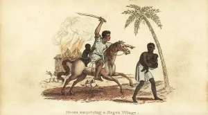 Villeneuve: A slave raid on a village in Senegal, 1800s