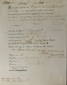 Ducs: Slave voucher, Musee d'histoire de Nantes, Nantes, France