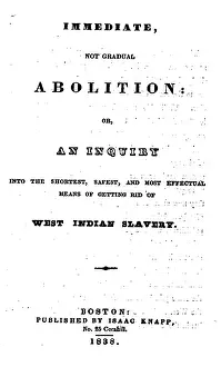 Safest: Slavery. An abolitionist book. The title ?