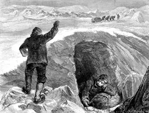 Scurvy: Sledge party leaving an invalid in an ice cave, British Arct