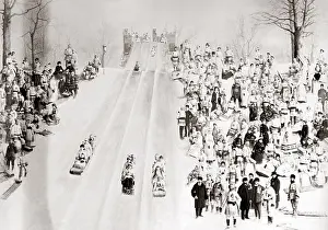 Sledging: Sledging, Canada, circa 1880s