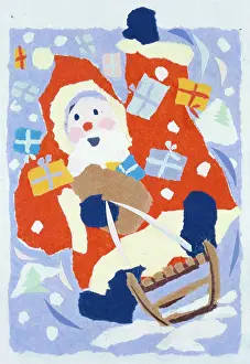 Sledging: Sledging Father Christmas ' collage