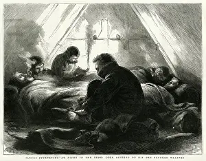 Nares: A Sledging Party in their Tent, British Arctic Expedition